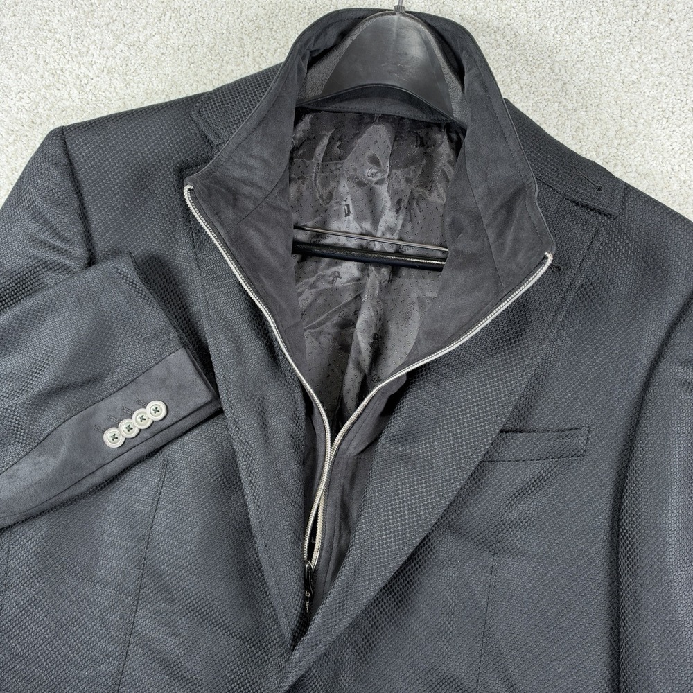 NEW Robert Graham Men's Blue Jacket Wool Cashmere Uptown Woven Blazer Size 44L